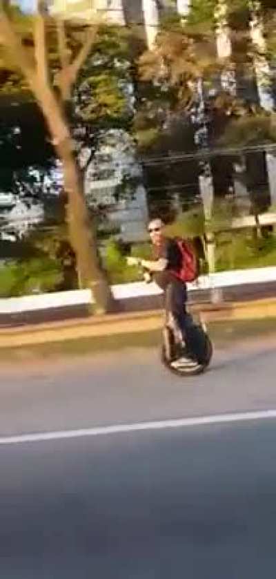 Idiot on unicycle?&hellip;Segway?&hellip;.Idiot on the highway.