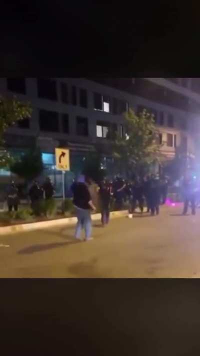 Protester gets maced and shot in the face with a tear gas canister (Grand Rapids, MI)