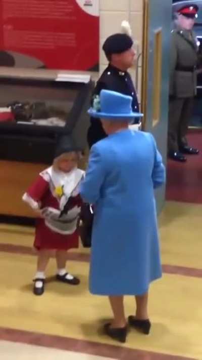 The honor of greeting the Royal Queen