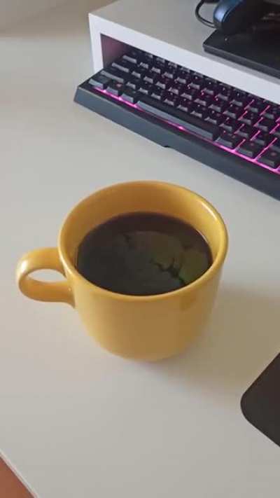 Patterns in my coffee caused by the fan that's on my desk. (I thought it was mildly interesting, feel free to remove if it doesn't fit in with the content of this sub).