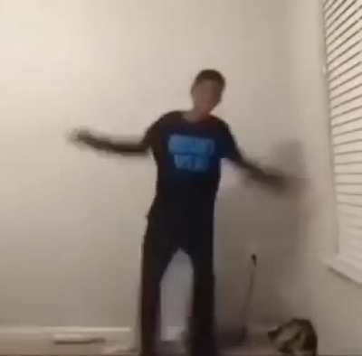 The exaggerted swagger of black kid