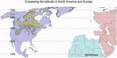 Comparing The Latitude Of North America And Europe