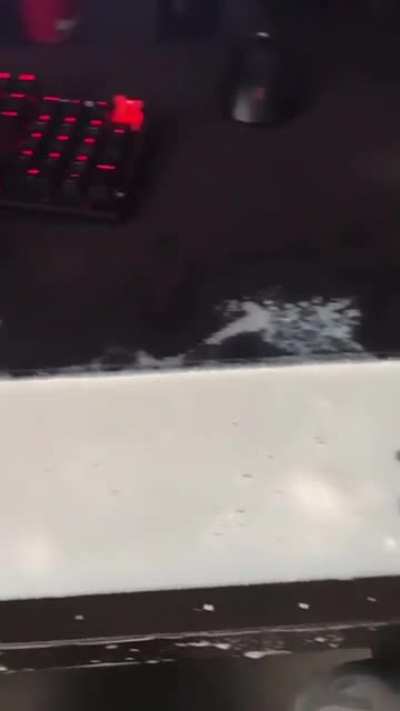 Drinking milk while working gone wrong.