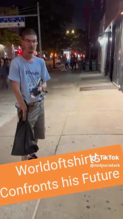 Josh being disrespectful AF and talking reckless to a homeless person, while being homeless himself lmao. Mr Beast era