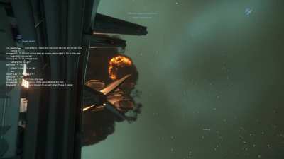 So I managed to sneak aboard the Javelin's airlock door frame as it went into combat and I felt this looked pretty cool
