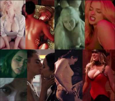 Which would be your night: Billie Eilish on top, Margot Robbie on her back, Emilia Clarke from behind, pegged by Chlo&euml; Grace Moretz, Hand- &amp;amp; blowjob from Ana de Arma, threesome with Selena Gomez &amp;amp; Cara Delevingne, Maisie Williams grinding on your 