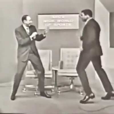Muhammad Ali doing "The Ali Shuffle", 1966.