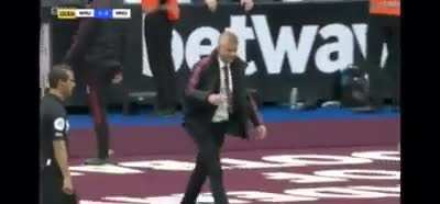 Solskjaer's bottle smash after VAR gave West Ham the penalty.