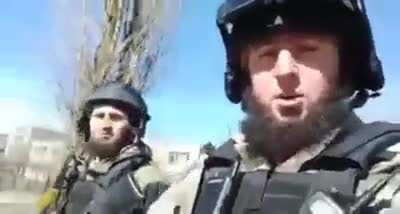 Kadyrovites reacting to Ukrainian mortar attacks