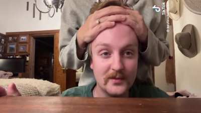 Using the big forehead filter without telling him.