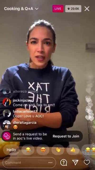 AOC on ig live &ldquo;shoutout to my fellow radicals who think we should live in a humane advanced society.&rdquo;