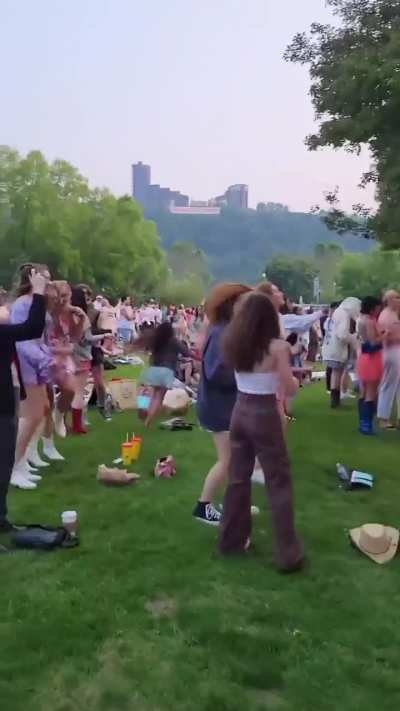 The outside of a Taylor Swift concert
