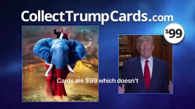 Trump is selling hundred dollar NFT's.