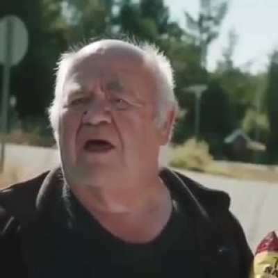 His reaction is priceless.....