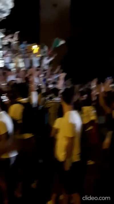 At the cathedral of Trento the italians celebrate the victory against England