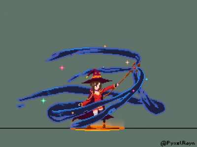 Megumin charging animation for her daily explosion! [OC]