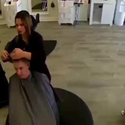 Getting a haircut....