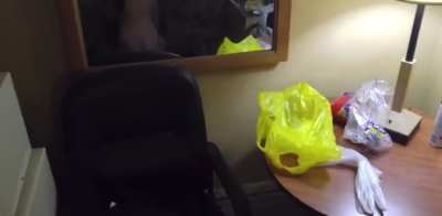 Amateur gives herself a facial with a BBC