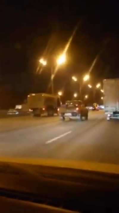[@Caucasuswar] Holy..IT CARRIES NUCLEAR WARHEADS. footage of Russian Topol-M Intercontinental Ballistic missile (ICBM) on the move in Moscow, Russia. Operational range of this system is 11,000 km and carries nuclear warheads.