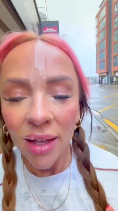 I walked past so many people with my face covered in cum