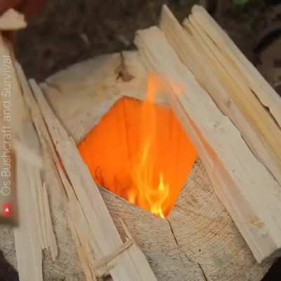 Swedish torch fire cooking