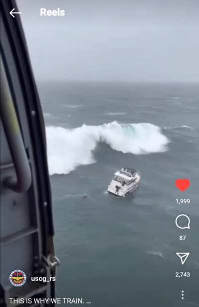 The rescue swimmer and mariner lived. Off the coast of Astoria Or.