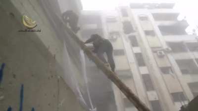 Anti Bashar infamous ladder video I don&rsquo;t care if this is the wrong place. I have a feeling one of you might want to see this.