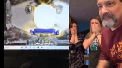 My family's reaction when I first caught legend today.