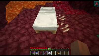 Taking A Nap In The Nether (Credit to u/YoungBiro05)