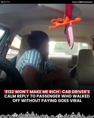 A viral dashcam video captures a heated exchange between a cab driver and a passenger after he refused to drive beyond the app-specified destination. The passenger threatened to leave without paying the ₹132 fare and eventually walked off.