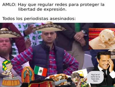 Un Luismi, una virgen, un chavo, un queso de ac&aacute;, unos tacos al pastor, una cumbia, un tieso en el suelo, un tonayan, una canci&oacute;n del Luismi, la canci&oacute;n del panadero y uno de Monterrey diciendo que en el norte no hacen nada, si no es mexicano, entonces no