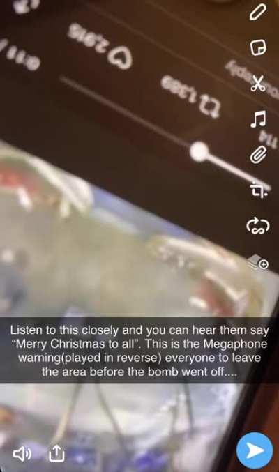 Audio from Nashville RV explosion, played in reverse, says &ldquo;Merry Christmas&rdquo;