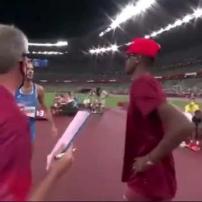 Qatari 🇶🇦 and Italian 🇮🇹 high jumpers Mutaz Barsham and Gianmarco Tamberi are approached about a high-jump tiebreaker jump-off&hellip; but agree to share Olympic gold. The true essence of sportsmanship