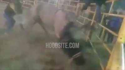 Dude gets his head bashed over and over again 