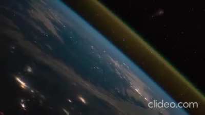 Rocket launch viewed from the ISS, as it leaves earth&rsquo;s atmosphere...