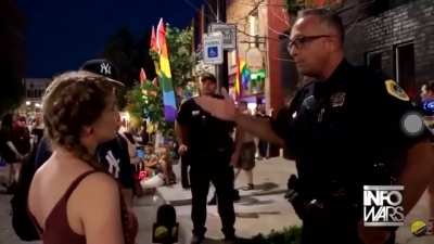 Kaitlin Bennett (aka Gun Girl) gets chewed out by police for harassing people at Pride