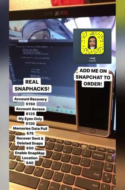 Real Snapchat &amp;amp; Instagram , Facebook &amp;amp; More Hacks Available! @naequality on Snapchat to order! Telegram Group Link With Proof In Comments!