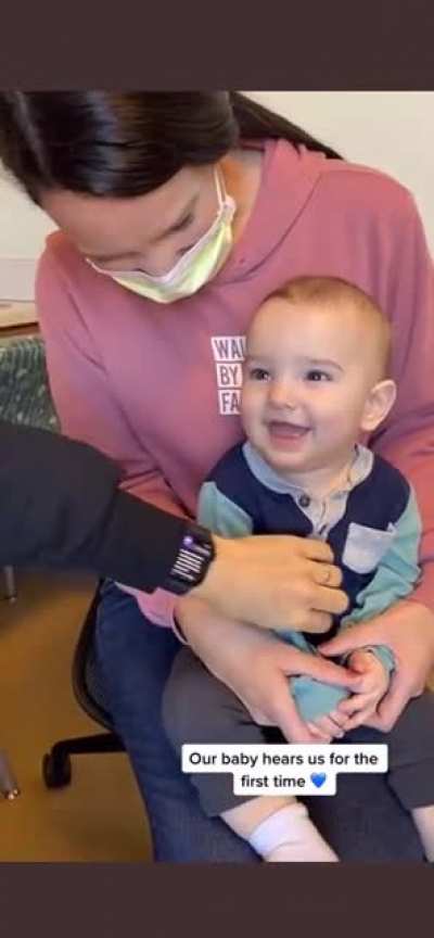 Baby hearing for the first time.. 🥺 His reaction is just so pure