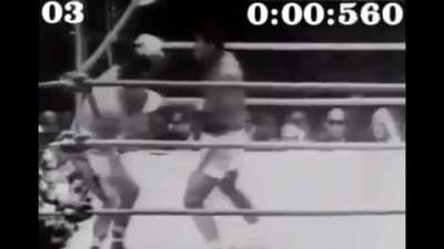 Muhammad Ali threw 12 punches in 2.8 seconds against Brian London (1966)