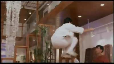 Michelle Yeoh and Cynthia Rothrock in the climactic showdown of the 1985 Hong Kong action film "Yes Madam". The film was Yeoh's first starring role, she worked out 8 hours a day in training and quickly took to fight scenes (refusing to let a stunt double 