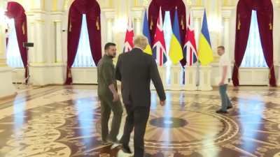 Zelensky: &ldquo;Many days of this war have proved that Great Britain's support for Ukraine is firm and resolute. Glad to see our country's great friend Boris Johnson in Kyiv again.&rdquo;