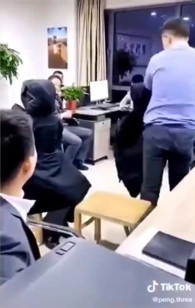 The man is having fun
