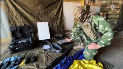 RU POV: During the offensive in the Maryinsky direction, the STARLINK terminal was seized and mass graves of Ukrainian soldiers and foreign mercenaries were discovered.