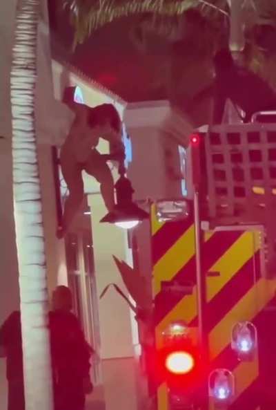 drunk naked lady climbs to the roof of a Japanese restaurant in Fort Myers, descent doesn&rsquo;t go as planned.