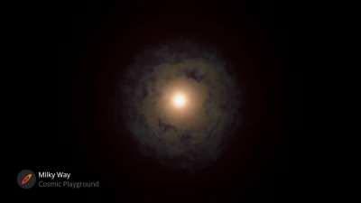 Some massive stars cast off their own mass in very powerful stellar winds, which are driven directly by outward pressure from the stars&rsquo; own radiation. (Credit: Milky Way app)