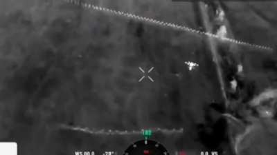 RU POV: In the Orekhovo direction, a quadcopter operator noticed a heavy enemy drone "Baba Yaga". An FPV drone immediately worked on the target