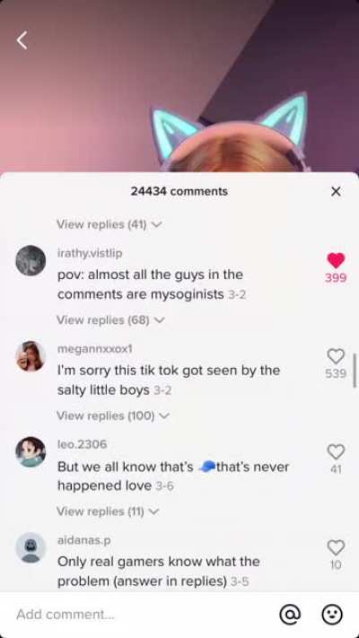 Sexist &lsquo;jokes&rsquo; on TikTok. Just thought I&rsquo;d show for anyone who doesn&rsquo;t think women are oppressed anymore. And if you wish for me to explain why this is wrong I&rsquo;ll tell you.