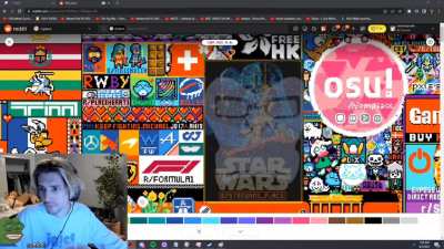 the moment XQC made himself public enemy of r/Place (Colorized, 2022)