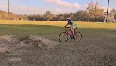 No experience jumping or bunny-hopping. Thought I would hop the mounds.
