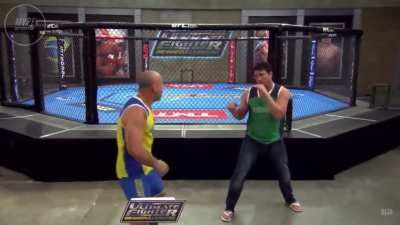 *Volume Up* After seeing this video a million times I have never noticed Chael saying &ldquo;Fuckin amateur&rdquo; as he took down Silva in flip flops. Once again another win for the bad guy.